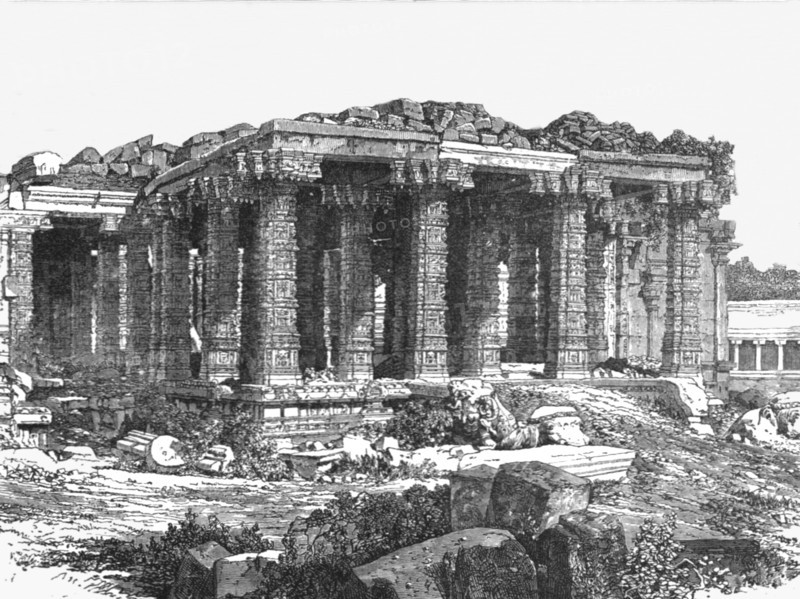 'Mandapam of the Pagoda of Chellumbrum; Notes on the Ancient Temples of India', 1875. Creator: Unknown.