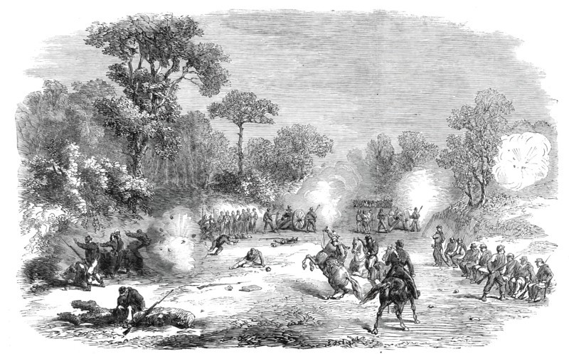The Revolution in Naples - before Capua, Sept. 19 - severe fire on the national troops..., 1860. Creator: Unknown.