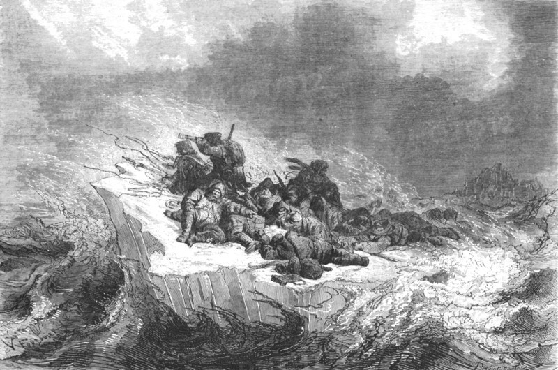 'The Crew of the Hansa on an Ice-Floe; German Artic Voyages',1875. Creator: Unknown.