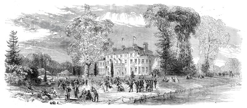 Fete at Denham Court, near Uxbridge, 1860. (now HQ of Women's Institute?) Creator: Unknown.