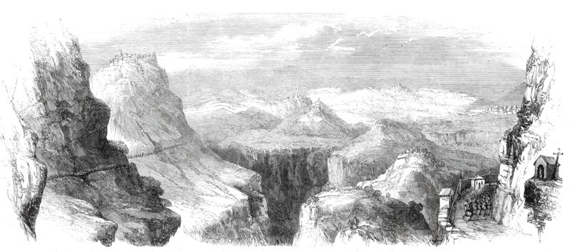 View from Maida towards Soveria - from a sketch by our special artist in Italy, Frank Vizetelly,1860 Creator: Unknown.