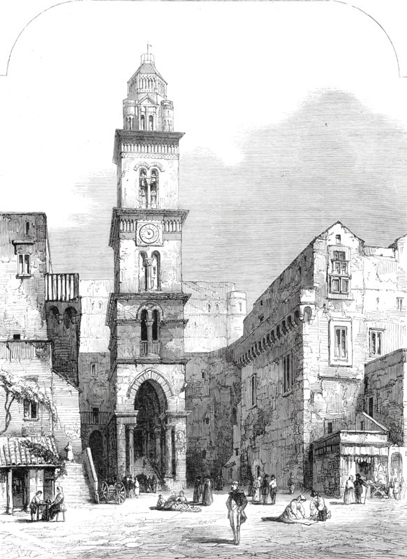 View in Gaeta, with the church of St. Erasmus, 1860. Creator: Unknown.