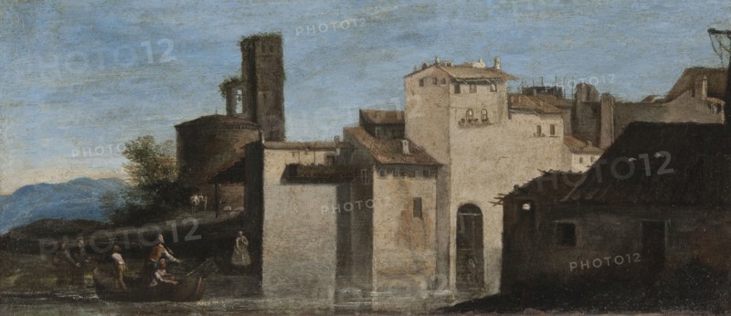 Landscape with figures (production of miracles?) . Creator: Unknown.
