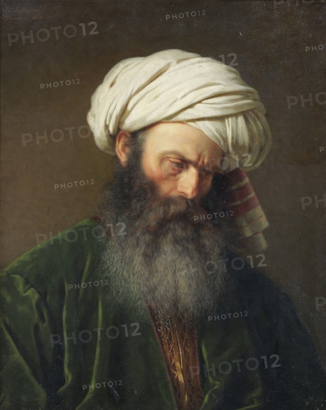 Study of a Man in Turkish Dress, 1854. Creator: Amalia Lindegren.