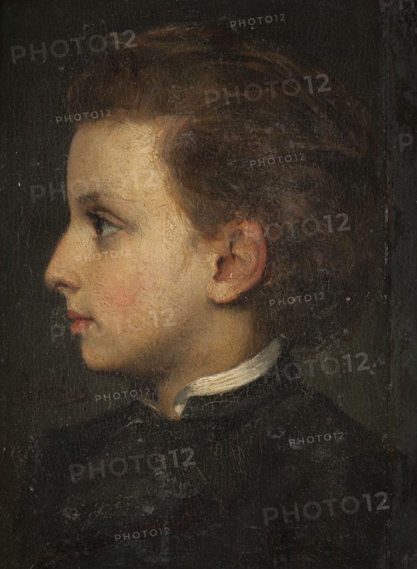 Boy in profile. Study, late 19th century. Creator: Edvard Perseus.