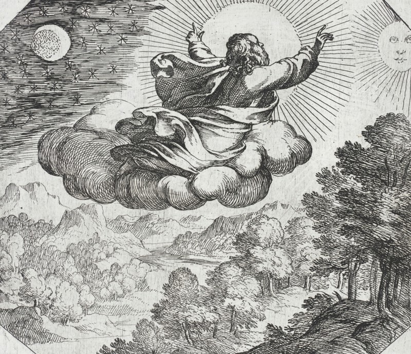 God Creating the Sun, the Moon, and the Stars, c1600. Creator: Antonio Tempesta.