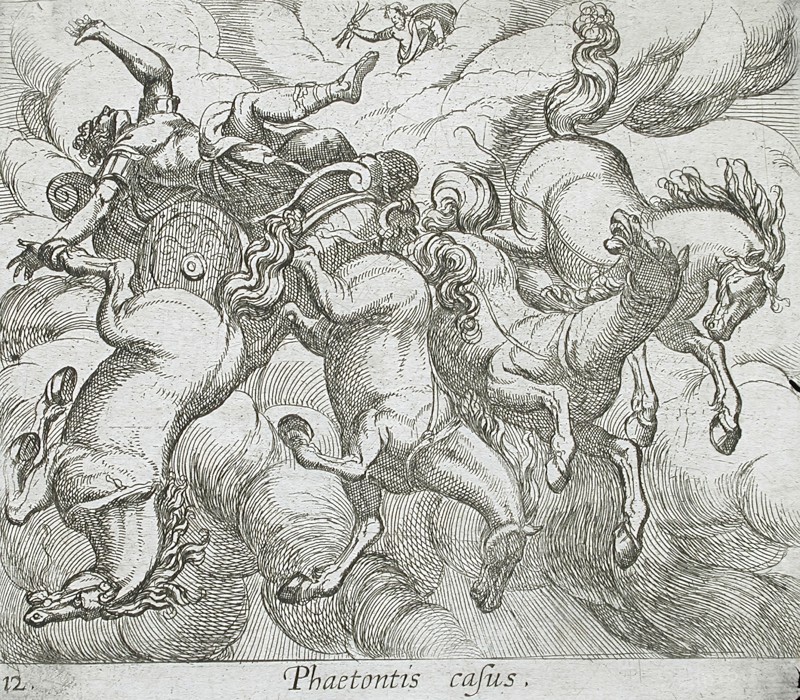 The Death of Phaeton, published 1606. Creators: Antonio Tempesta, Wilhelm Janson.