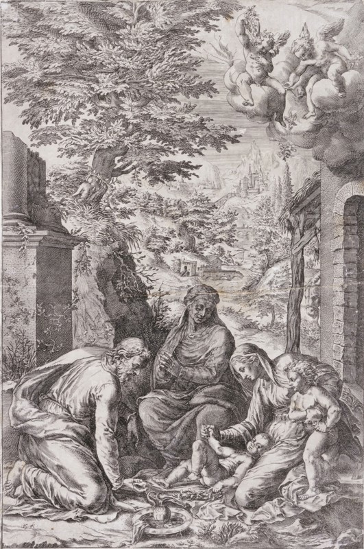 The Holy Family with Infant Saint John, 1571. Creator: Cherubino Alberti.