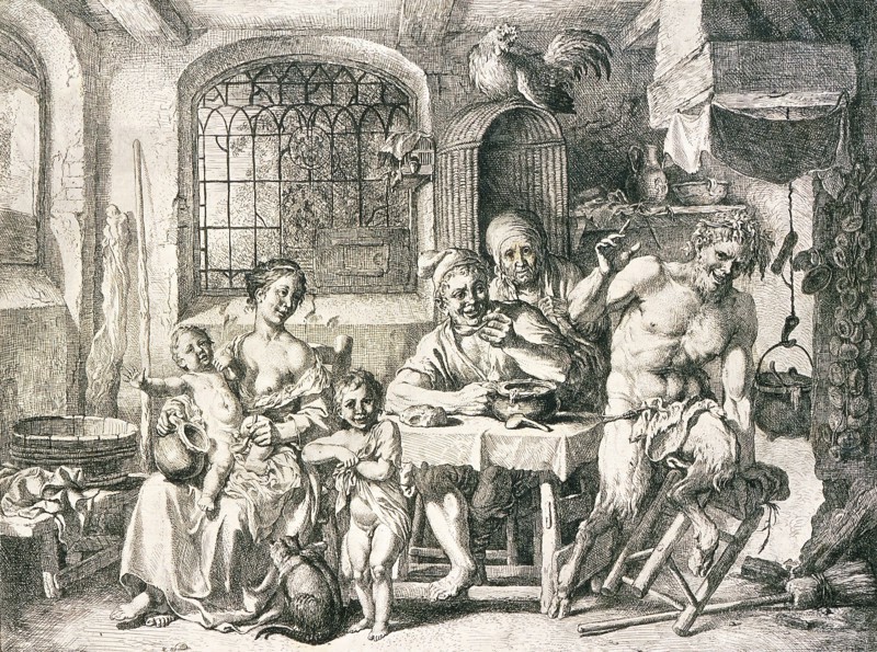 Satyr and Peasants, 1739. Creator: Christian Wilhelm Ernst Dietrich.