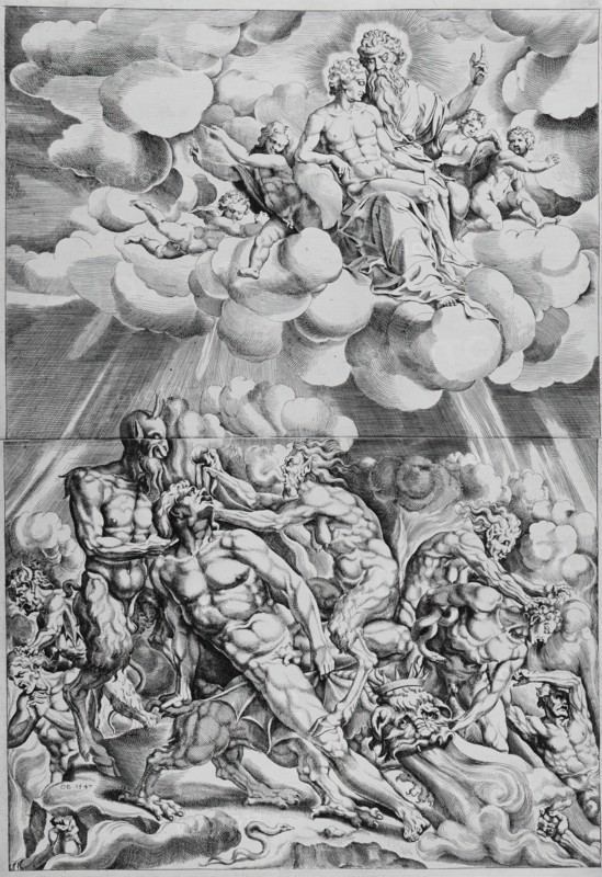 Lazarus in Heaven and the Rich Man in Hell, 1547. Creator: Cornelis Bos.