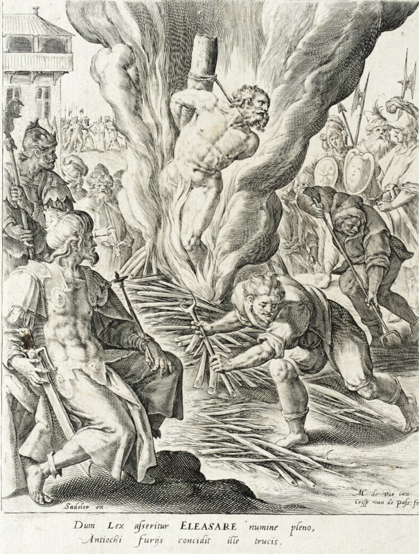Eleazer killed by Antiochus, 1591. Creator: Crispijn de Passe I.