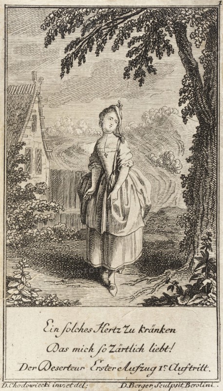 Plate 1 from The Deserter by Sedaine, 1775. Creator: Daniel Berger.