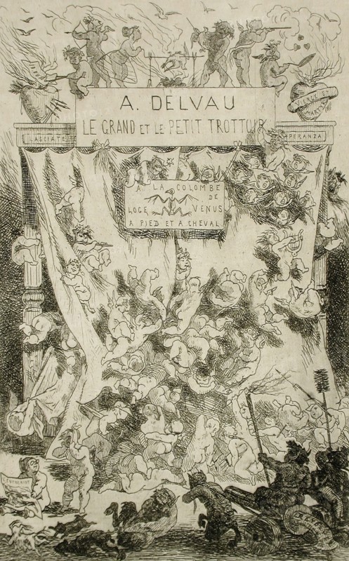 Le Grand et le petit trottoir, 1866. Creator: Félicien Rops.