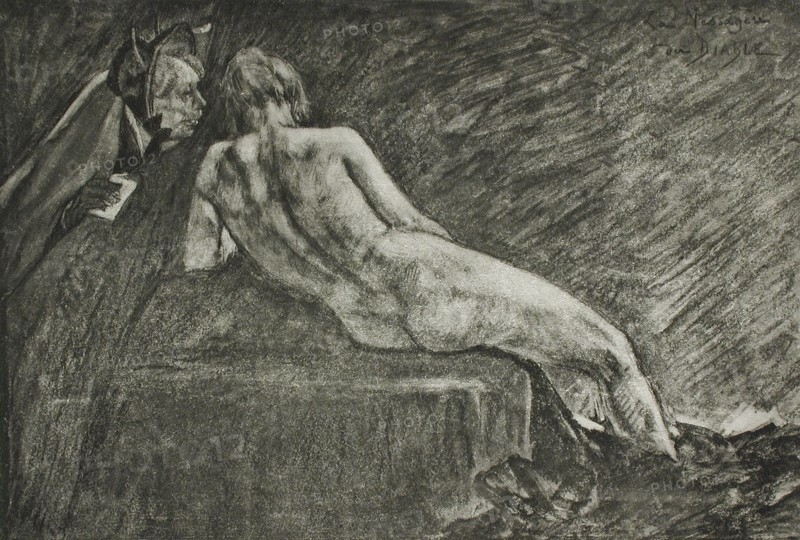 La Messagère du diable, between circa 1880 and circa 1885. Creator: Félicien Rops.