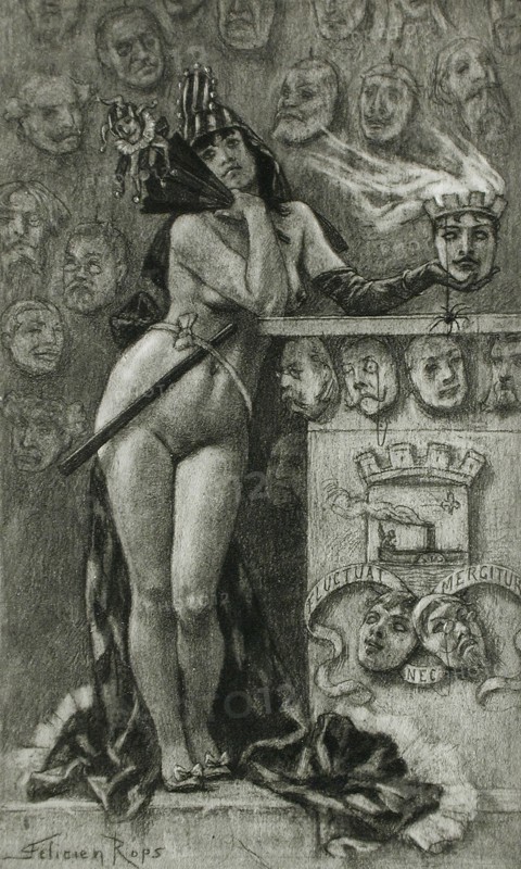 Masques Parisiens, 1889. Creator: Félicien Rops.