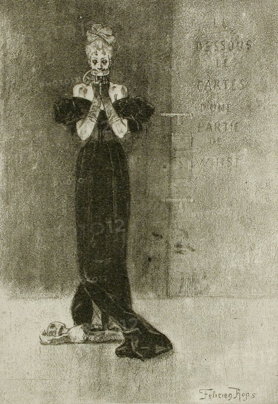 Le Dessous de cartes d'une partie de Whist, 1886. Creator: Félicien Rops.