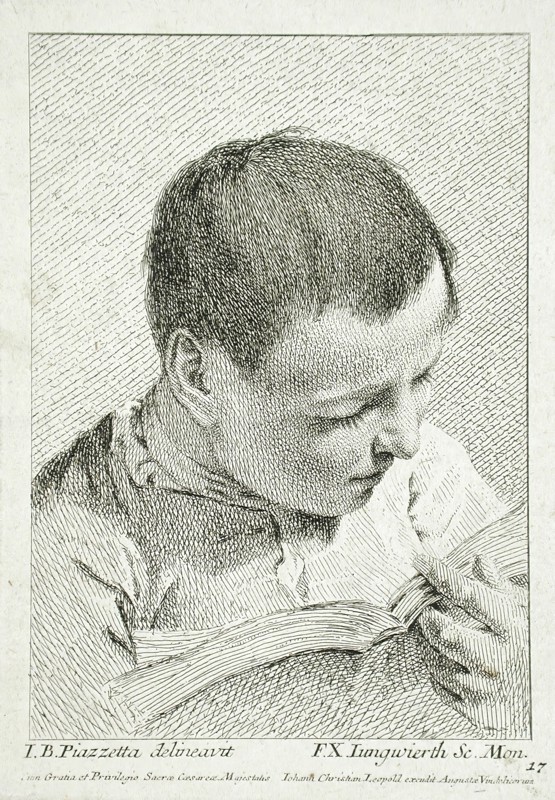 Boy Reading, 18th century. Creator: Franz Xaver Andreas Jungwierth.