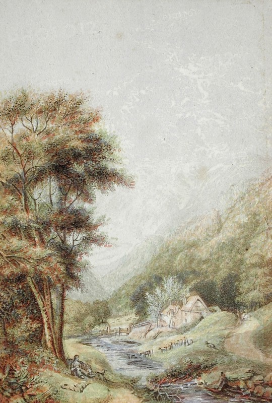 Water Mill on the Wye, c1850. Creator: George Baxter.