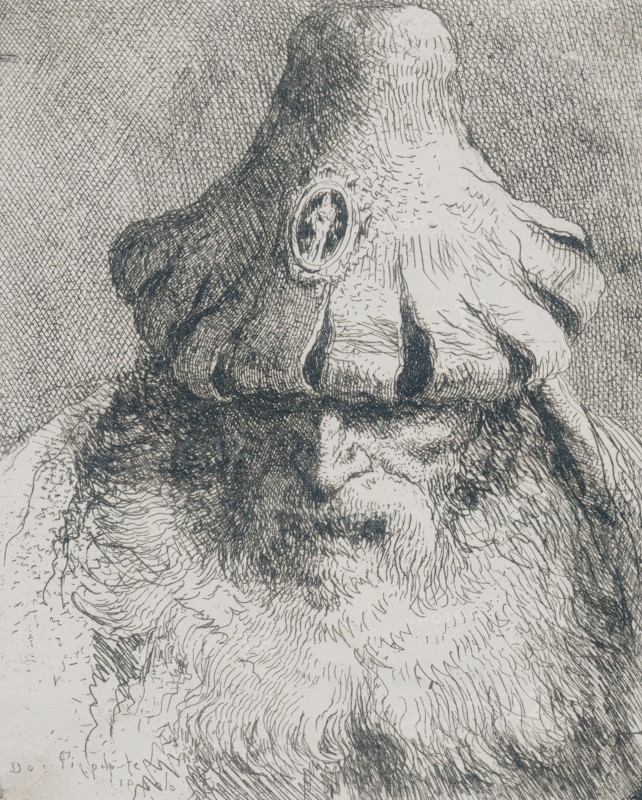 Old Man with Conical Hat, c1757. Creator: Giovanni Domenico Tiepolo.