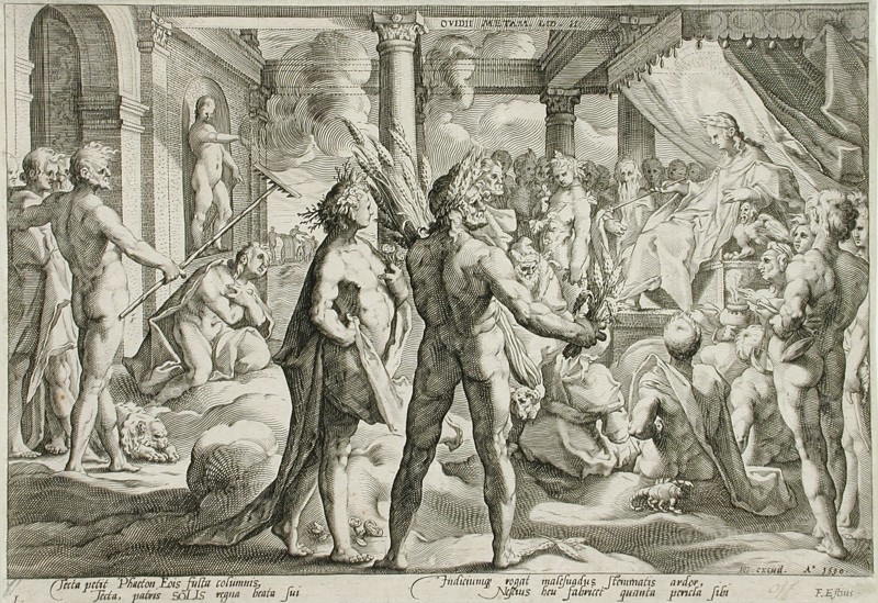 Phaeton Asking for the Chariot, published 1590. Creator: Hendrik Goltzius.