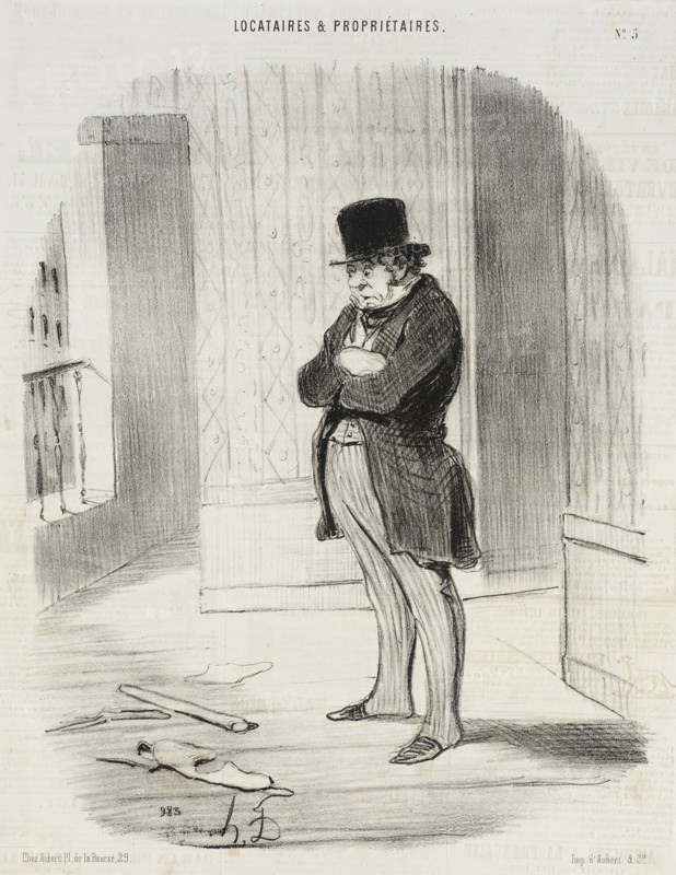 Déménagé !... et pour me payer trois termes... il me laisse..., 1847. Creator: Honore Daumier.