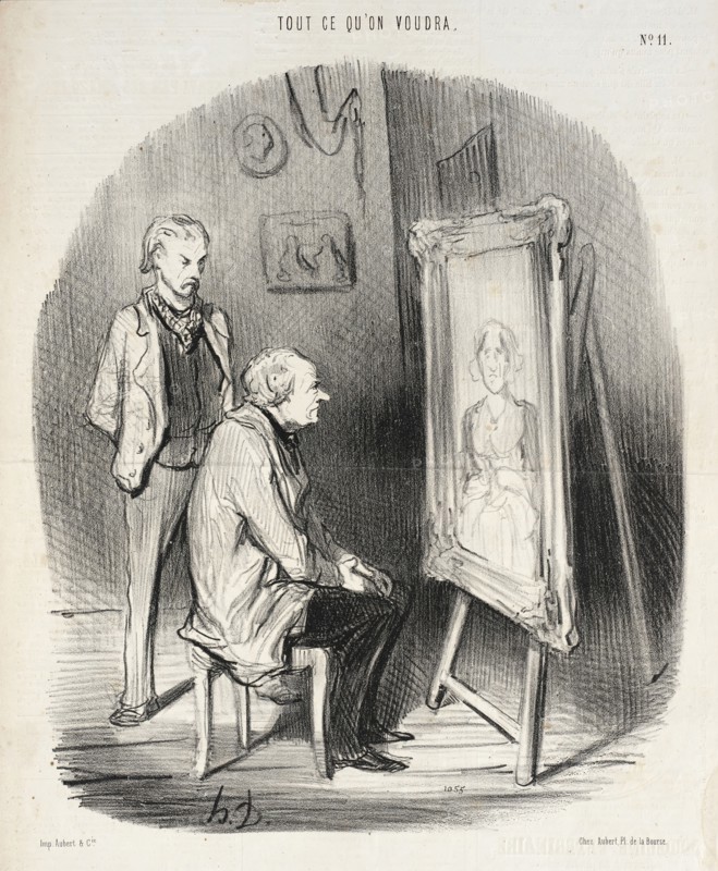 Oui c'est bien feu ma femme!...seulement je trouve que vous l'avez trop flattée!..., 1847. Creator: Honore Daumier.