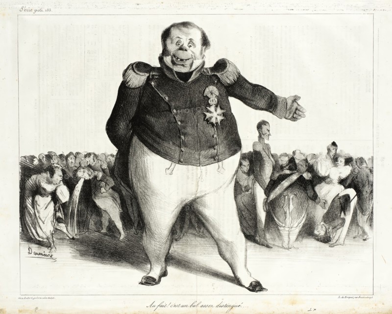 Au Fait! C'est un bal assez distingué!, 1833. Creator: Honore Daumier.