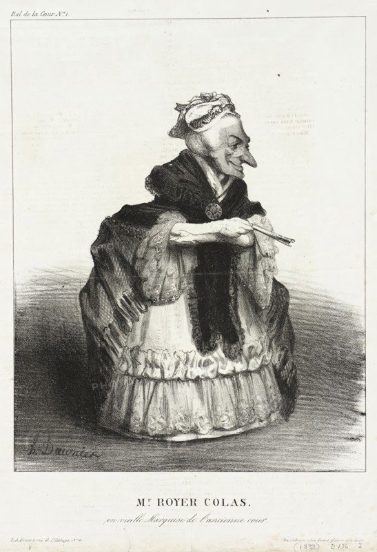 Mr. Royer Colas en vieille Marquise de l'ancienne cour, 1833.  Creator: Honore Daumier.