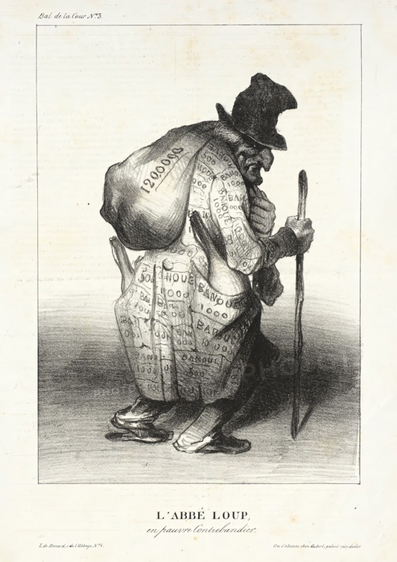 L'Abbé Loup en pauvre Contrebandier, 1833. Creator: Honore Daumier.