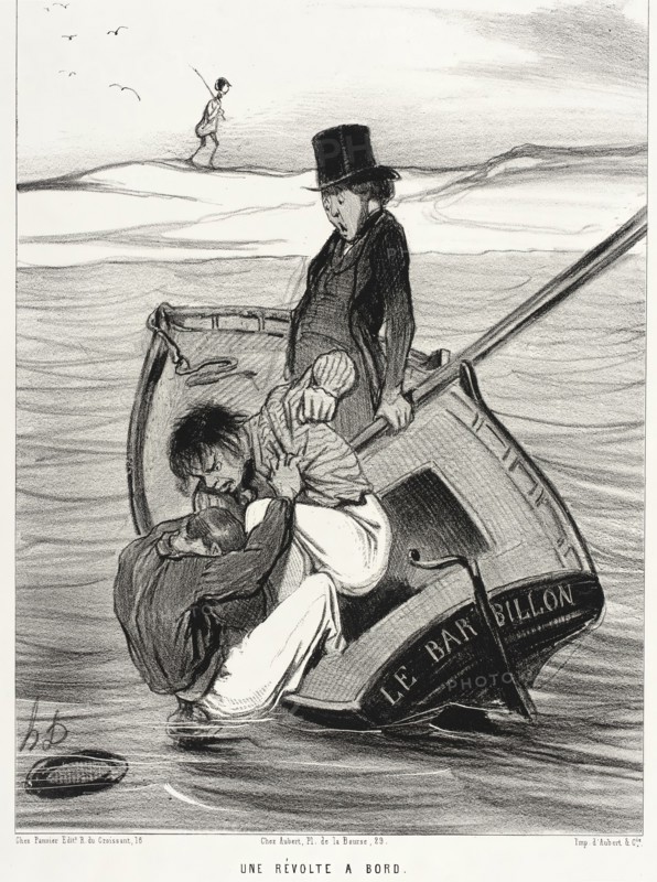 Une Révolte à Bord, 1843. Creator: Honore Daumier.