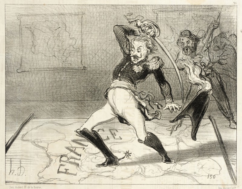 L'Empereur Nicolas travaillant dans son cabinet, 1850. Creator: Honore Daumier.