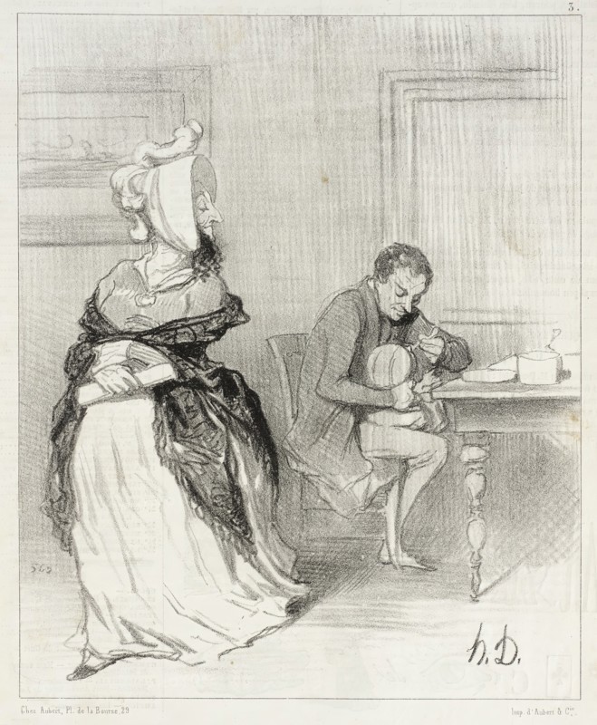 Adieu, mon cher, je vais chez mes éditeurs!..., 1844. Creator: Honore Daumier.