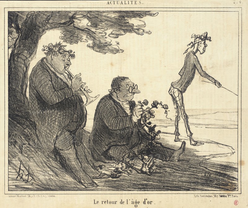 La Retour de l'âge d'or, 1856. Creator: Honore Daumier.