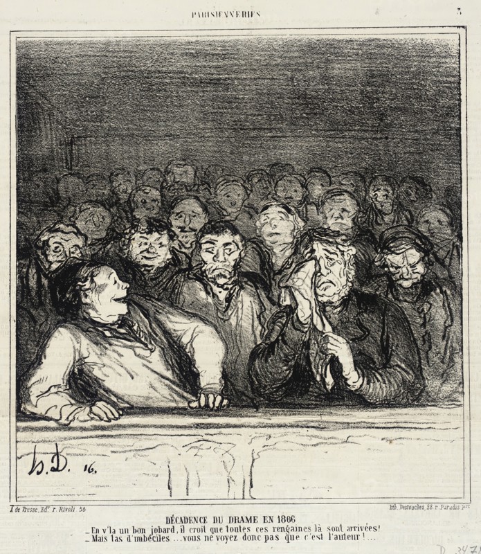 Décadence du drame en 1866, 1866. Creator: Honore Daumier.