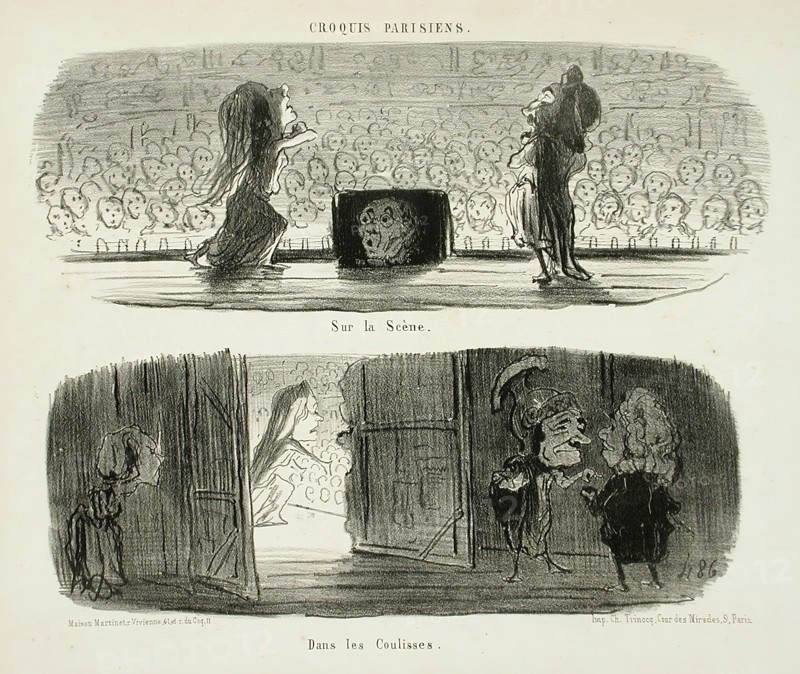 Sur la scène/Dans les coulisses, 1853. Creator: Honore Daumier.
