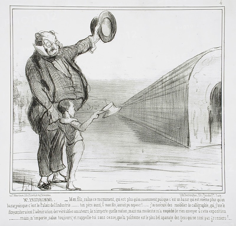 M. Prudhomme - Mon fils, salute ce monument..., 1855. Creator: Honore Daumier.