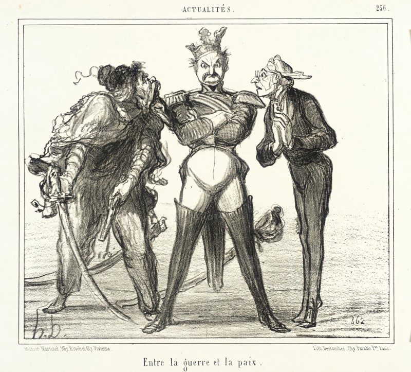 Entre la guerre et la paix, 1855. Creator: Honore Daumier.