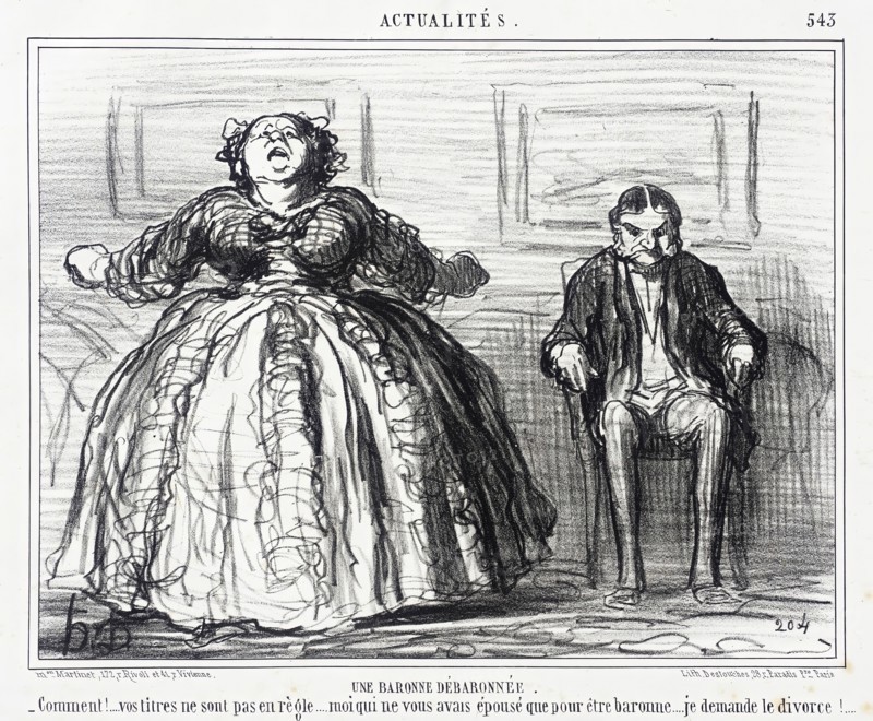 Une Baronne débaronnée, 1858. Creator: Honore Daumier.