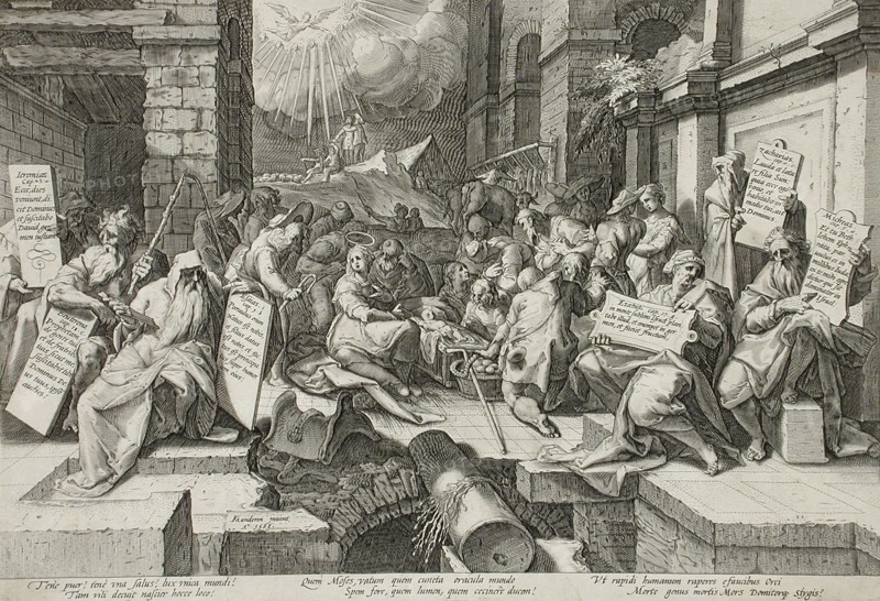 The Adoration of the Shepherds with Six Prophets, 1588. Creator: Jacob Matham.