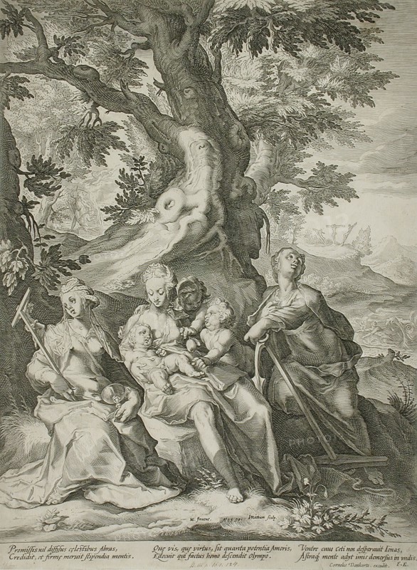 Faith, Hope, and Charity, 1590. Creator: Jacob Matham.