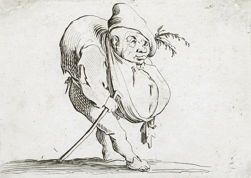A Hunchback with a Cane, 1616. Creator: Jacques Callot.
