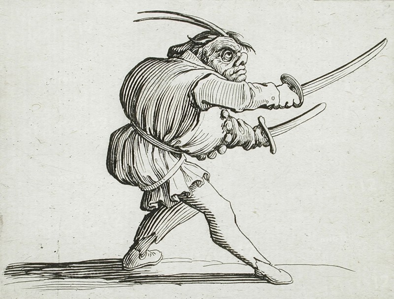 A Duellist with a Sword and a Dagger, 1616. Creator: Jacques Callot.