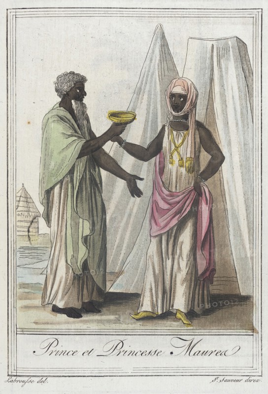 Costumes de Différents Pays, 'Prince et Princesse Maurea', c1797. Creators: Jacques Grasset de Saint-Sauveur, LF Labrousse.