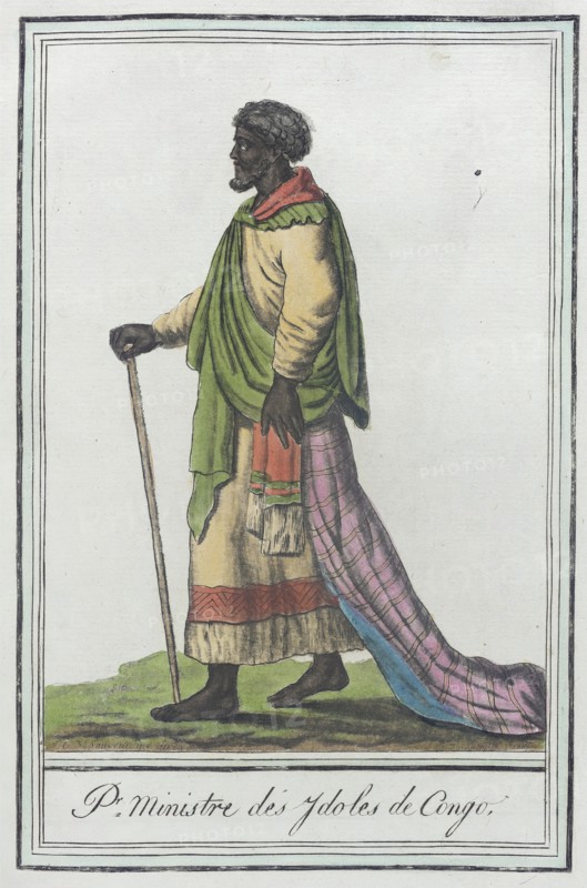 Costumes de Différents Pays, 'Pr. Ministre des Ydoles de Congo', c1797. Creators: Jacques Grasset de Saint-Sauveur, LF Labrousse.