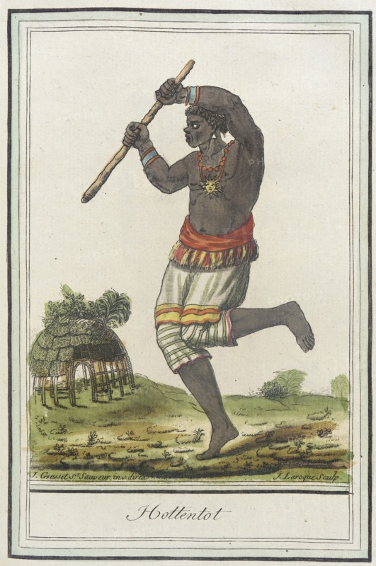 Costumes de Différents Pays, 'Hottentot', c1797. Creators: Jacques Grasset de Saint-Sauveur, LF Labrousse.