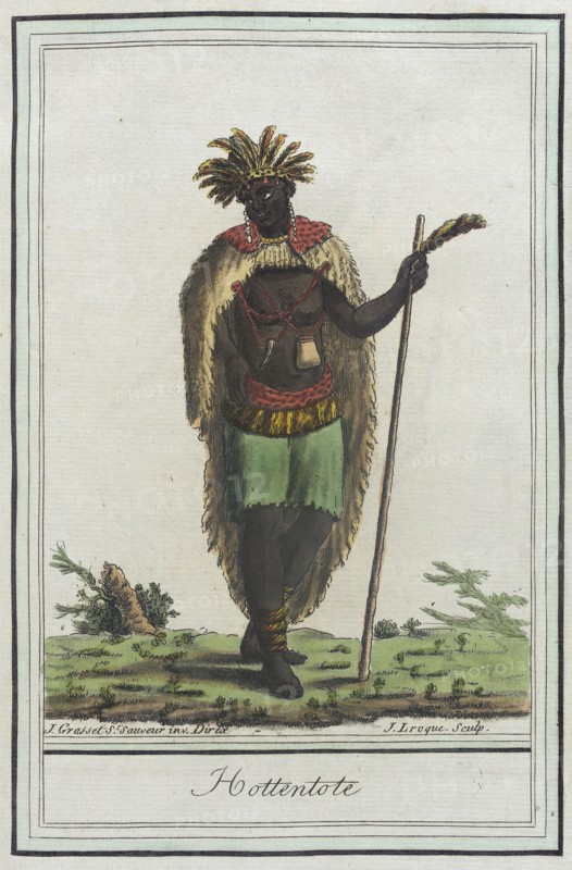 Costumes de Différents Pays, 'Hottentote', c1797. Creators: Jacques Grasset de Saint-Sauveur, LF Labrousse.