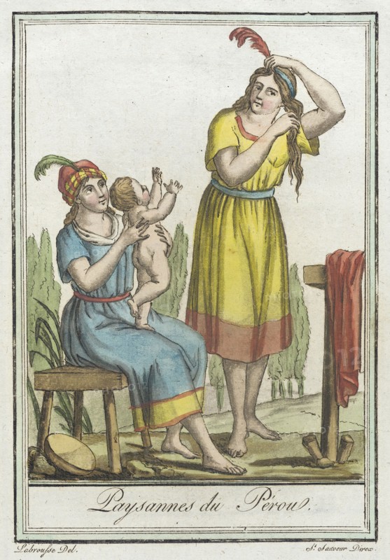 Costumes de Différents Pays, 'Paysannes du Pérou', c1797. Creators: Jacques Grasset de Saint-Sauveur, LF Labrousse.