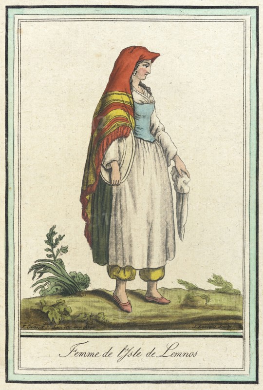 Costumes de Différents Pays, 'Femme de l'Isle de Lemnos', c1797. Creators: Jacques Grasset de Saint-Sauveur, LF Labrousse.