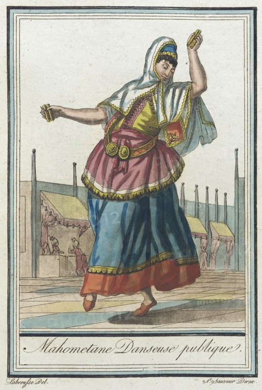 Costumes de Différents Pays, 'Mahometane Danseuse Publique', c1797. Creators: Jacques Grasset de Saint-Sauveur, LF Labrousse.