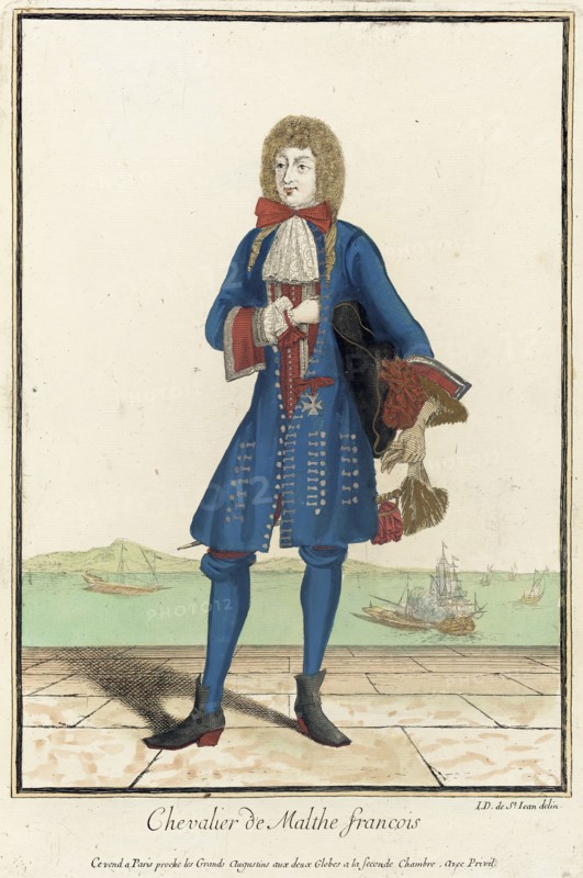 Recueil des modes de la cour de France, 'Chevalier de Malthe Francois', between c1678 and c1693. Creator: Jean de Dieu.